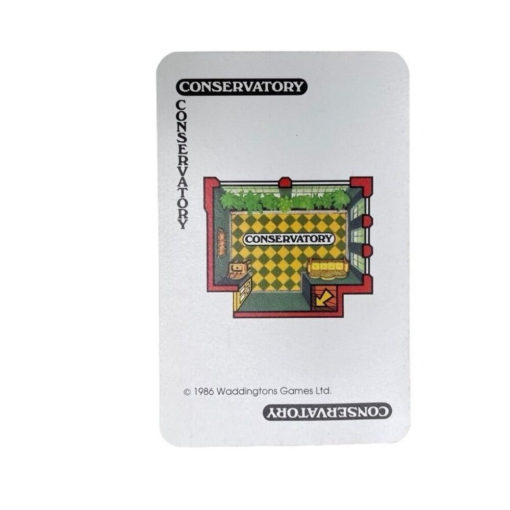 Vintage 1986 CLUE Room Card Conservatory Replacement Game Piece u